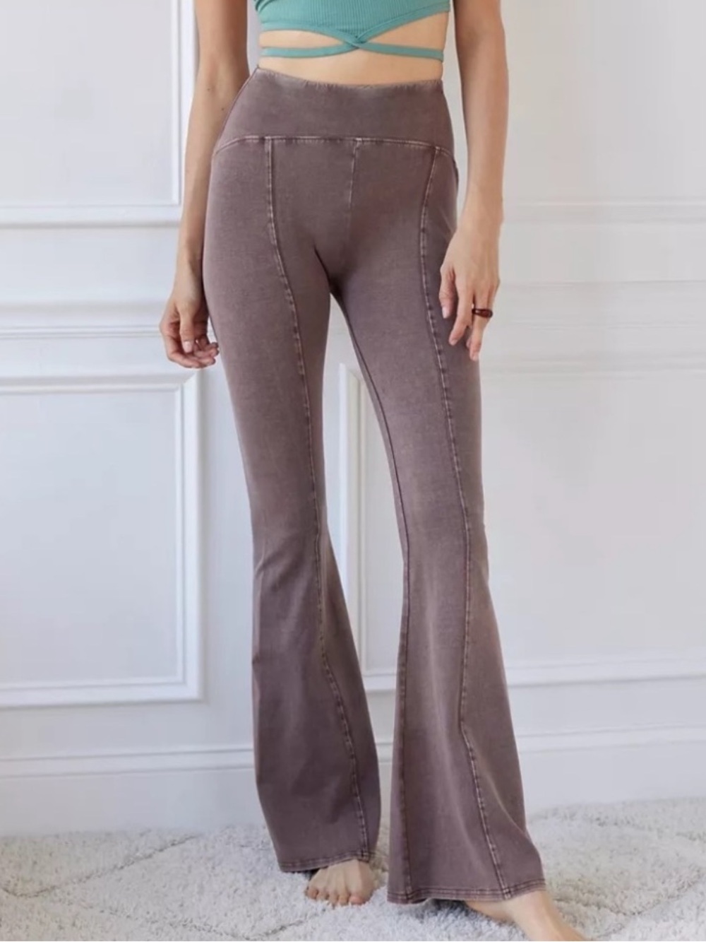 Urban Outfitters Out From Under Aria Flare Pants  Brown Size Small